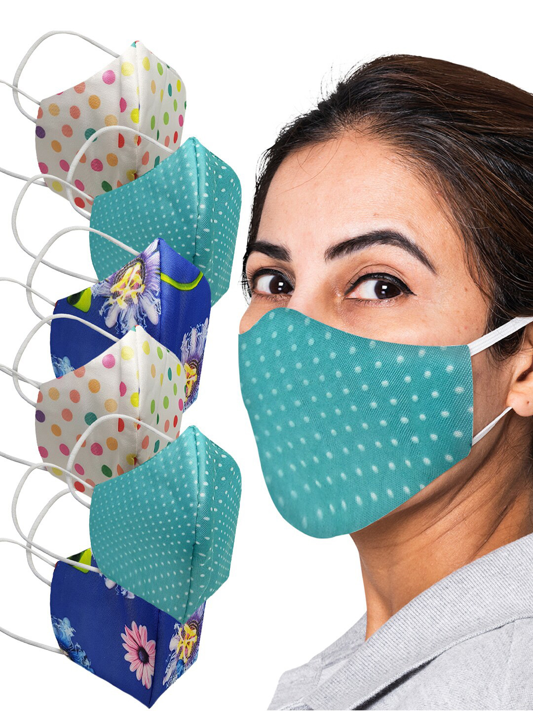 PRIVIU Pack Of 6 Printed N95 Masks