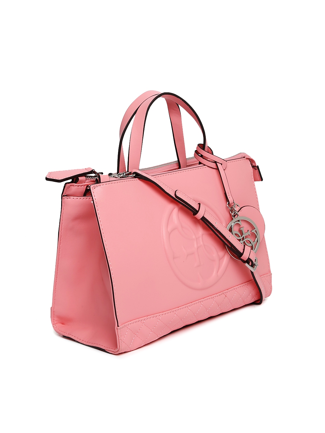 Guess Pink Solid Handbag Handbags For Women 2167250 Myntra Image