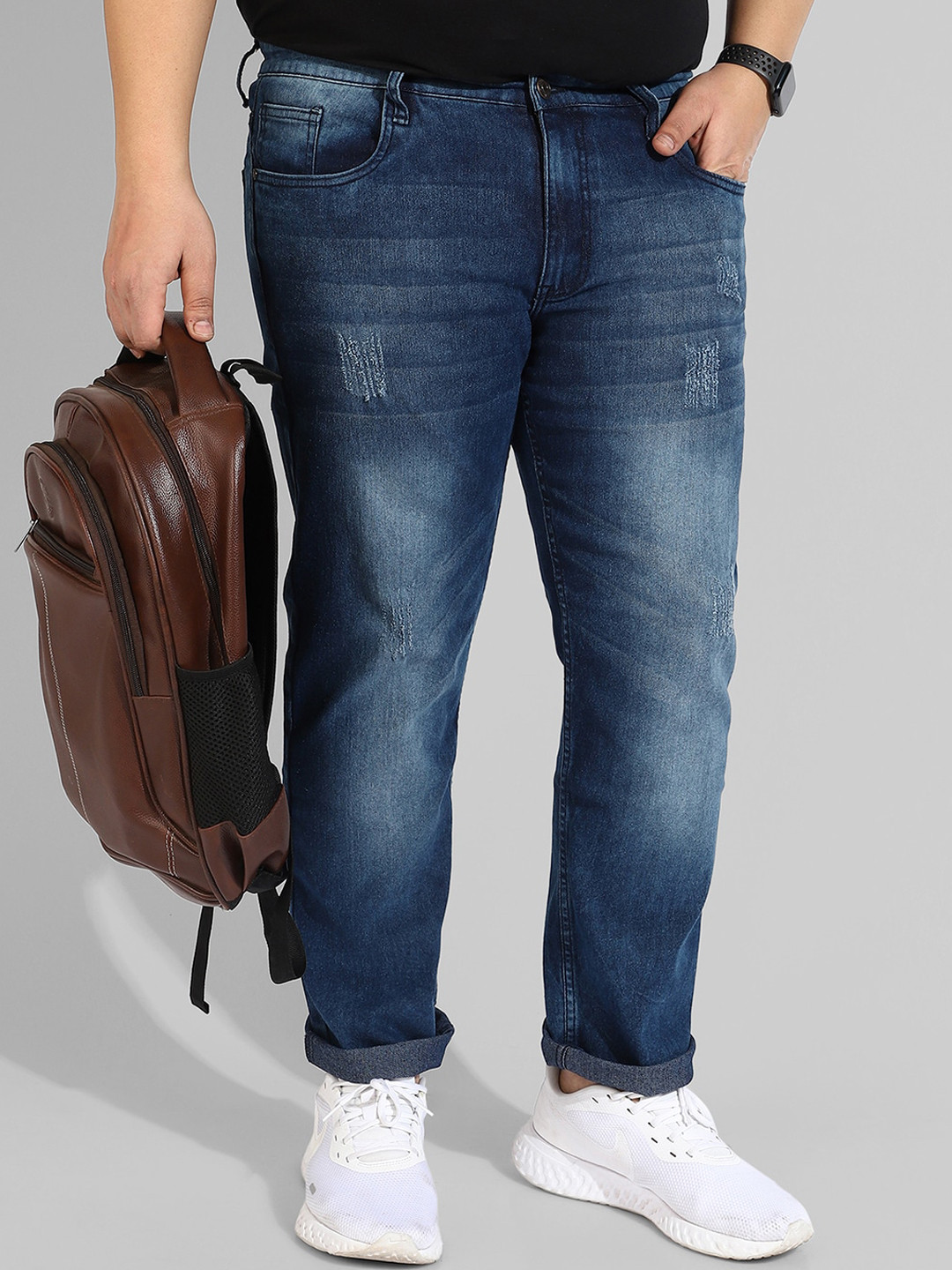 Instafab Plus Men Plus Size Light Fade Stretchable Jeans