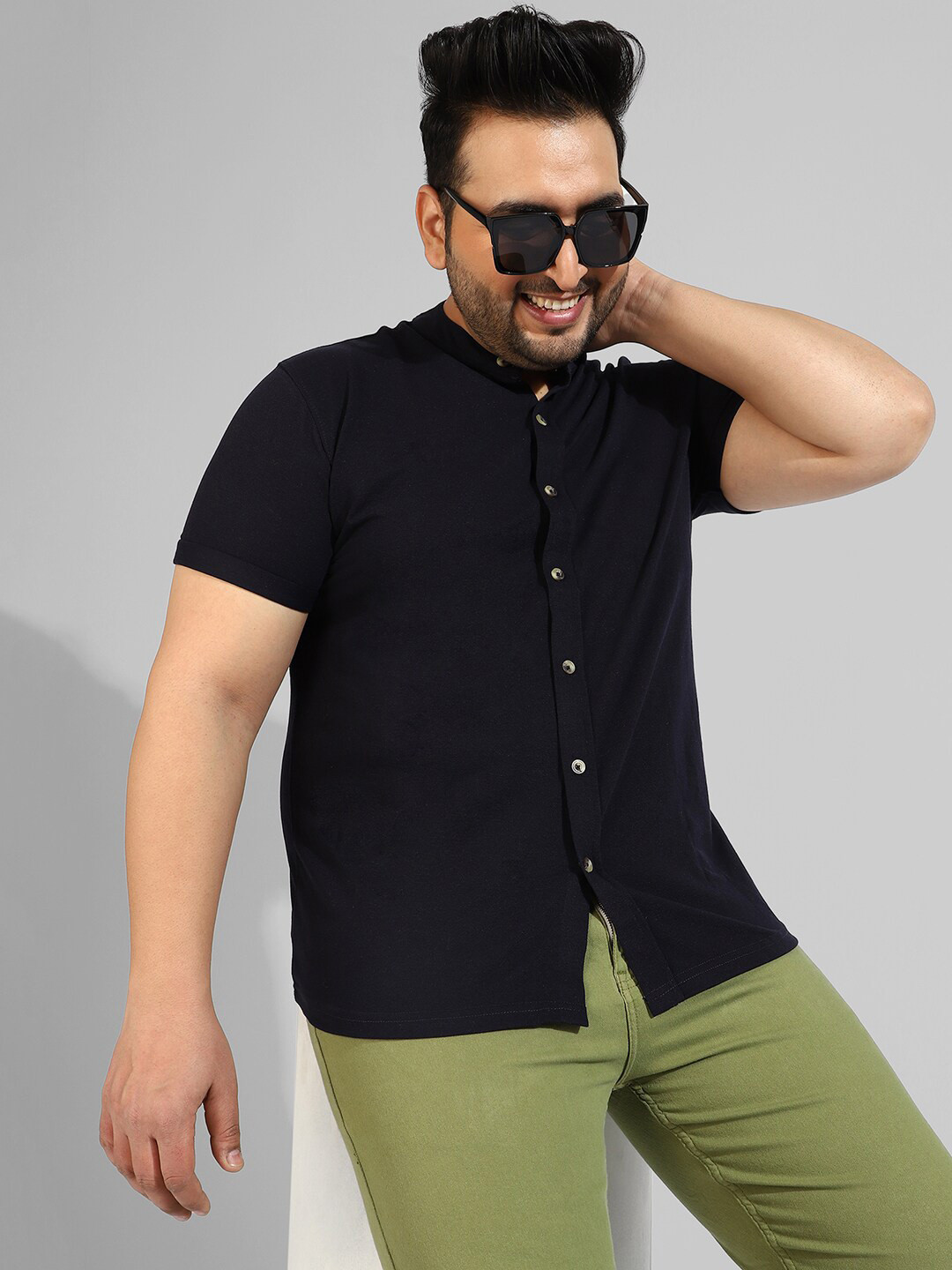 Instafab Plus Size Men Casual Cotton Shirt