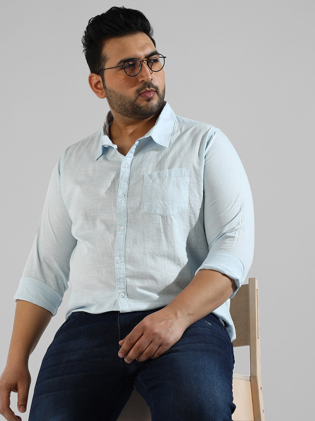 Instafab Plus Men Plus Size Classic Casual Cotton Shirt