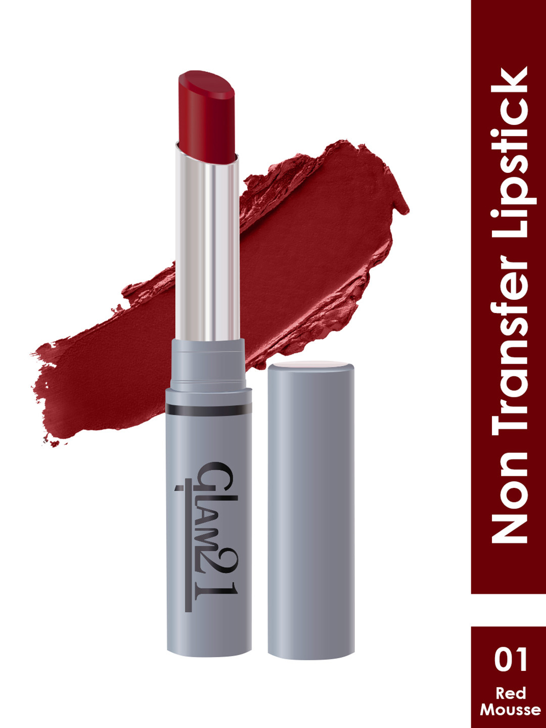 GLAM21 Non-Transfer Creamy Matte Lipstick 2g - Red Mousse 01