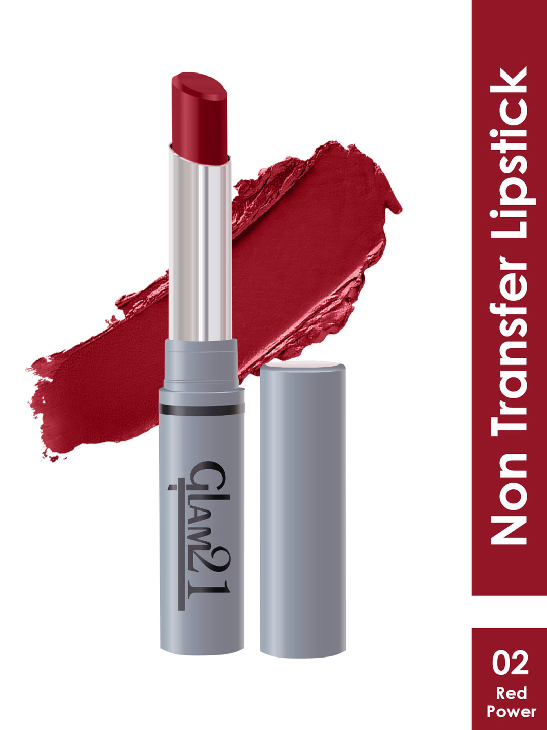 GLAM21 Non-Transfer Creamy Matte Lipstick 2g - Red Power 02