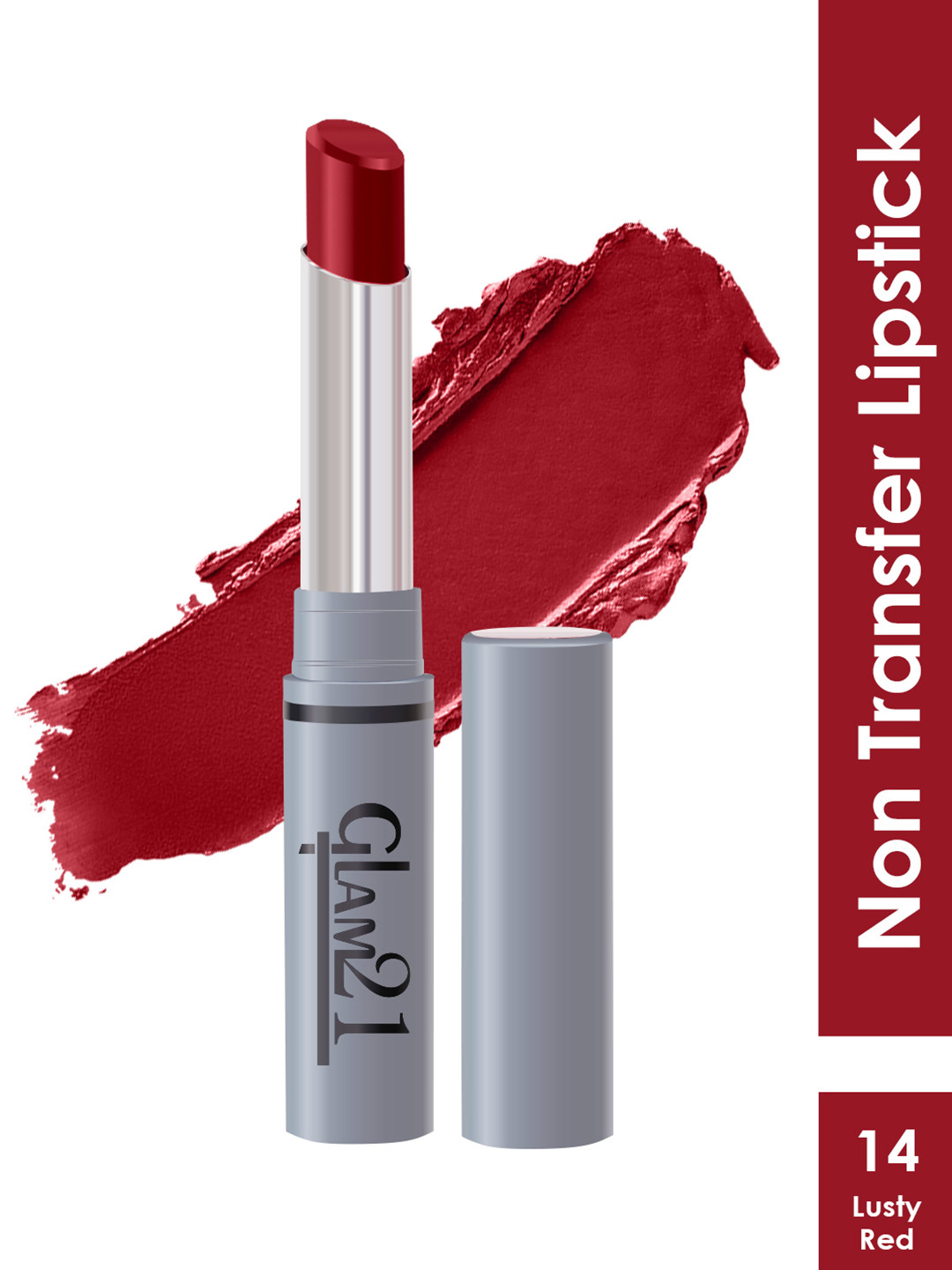 GLAM21 Non-Transfer Creamy Matte Lipstick 2g - Lusty Red 14
