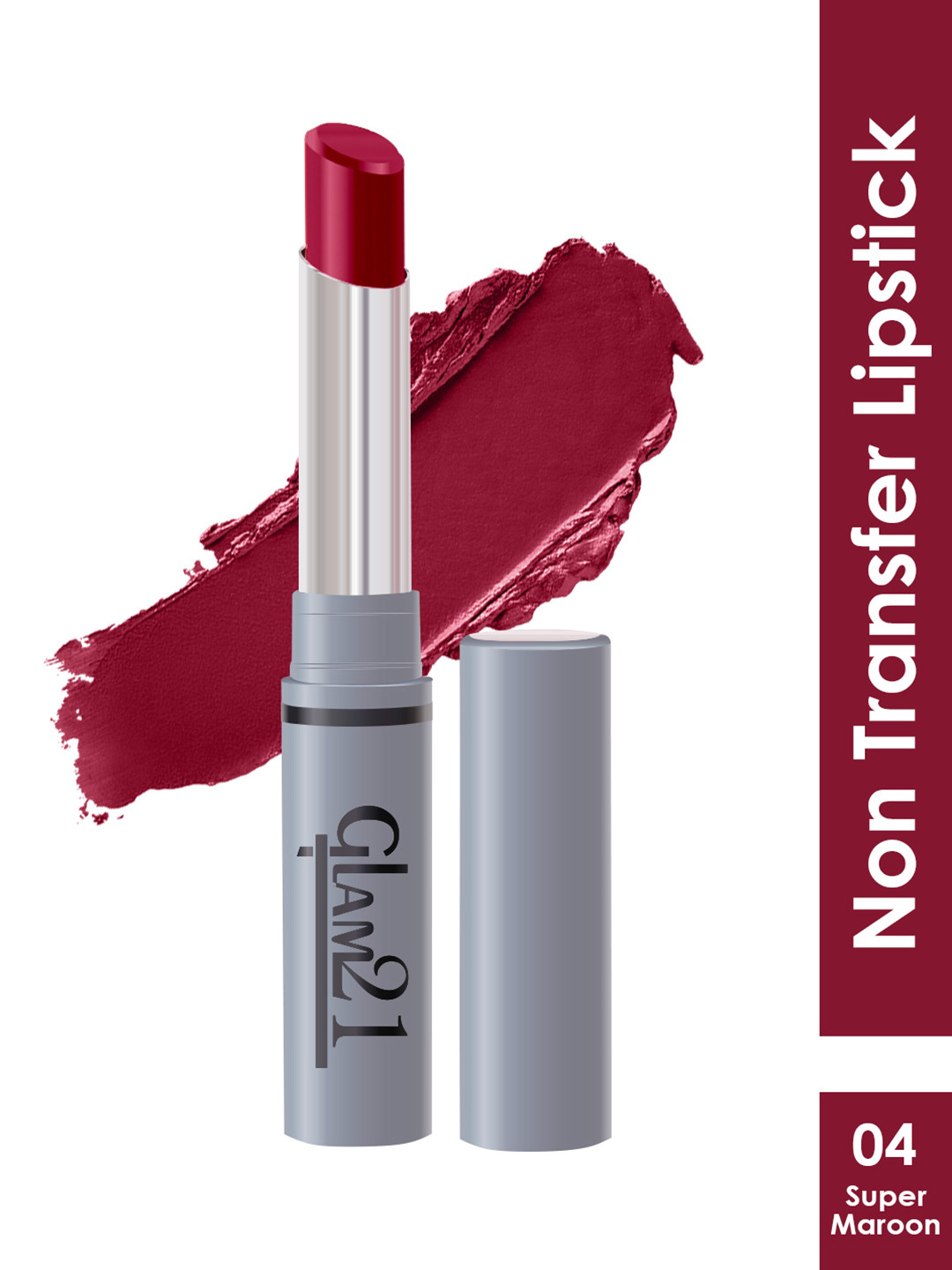 GLAM21 Non-Transfer Creamy Matte Lipstick 2g - Super Maroon 04