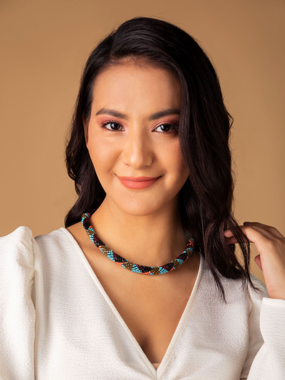 PRITA BY PRIYAASI Beaded Twist Gold-Plated Necklace