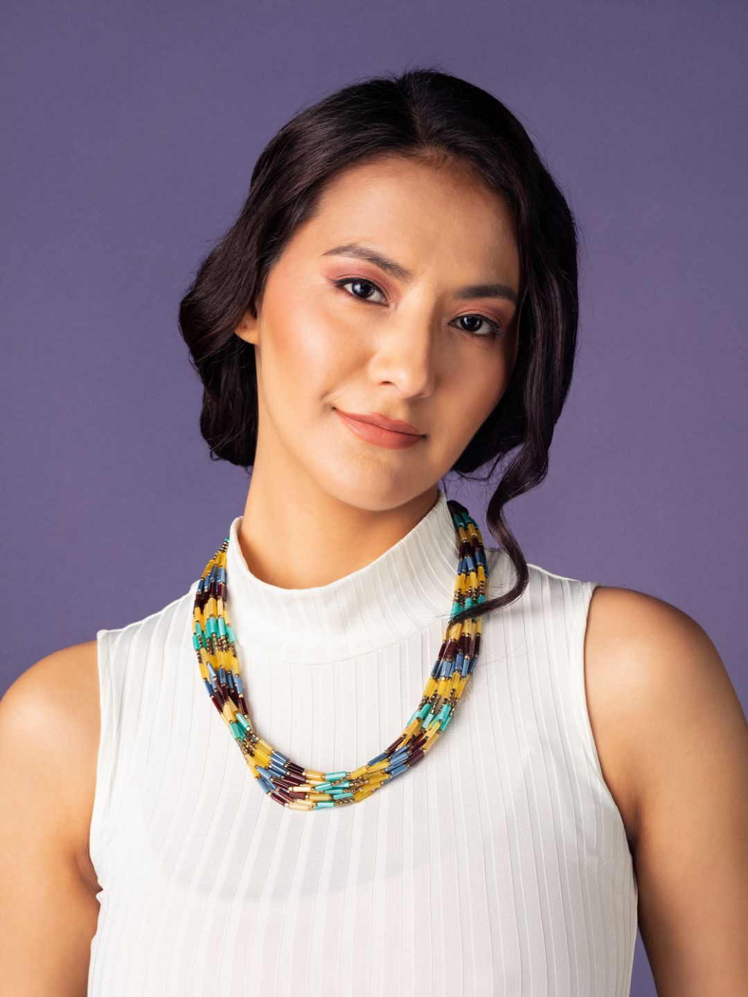 PRITA BY PRIYAASI Layered Beaded Gold-Plated Necklace