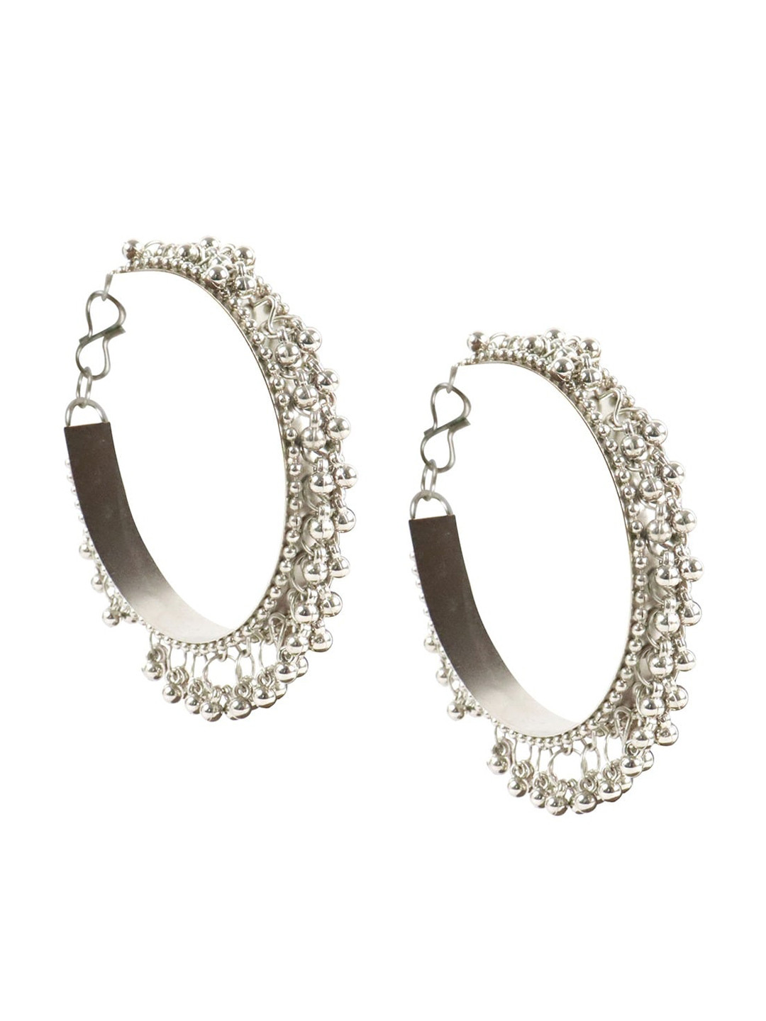 VAGHBHATT Elephant Motif Detailed Silver-Plated Oxidised Jewellery Set