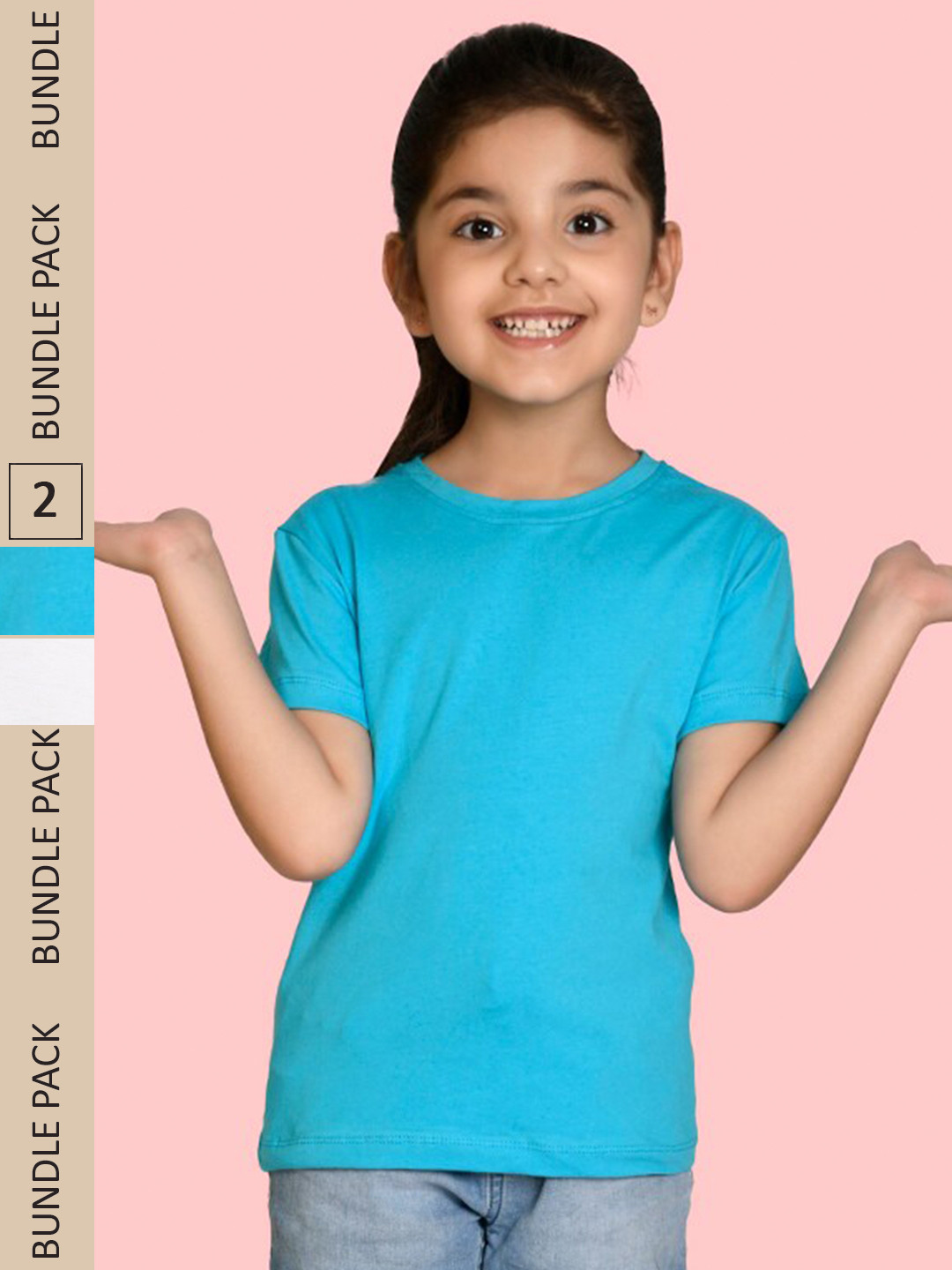 NUSYL Pack Of 2 Girls Cotton T-shirts