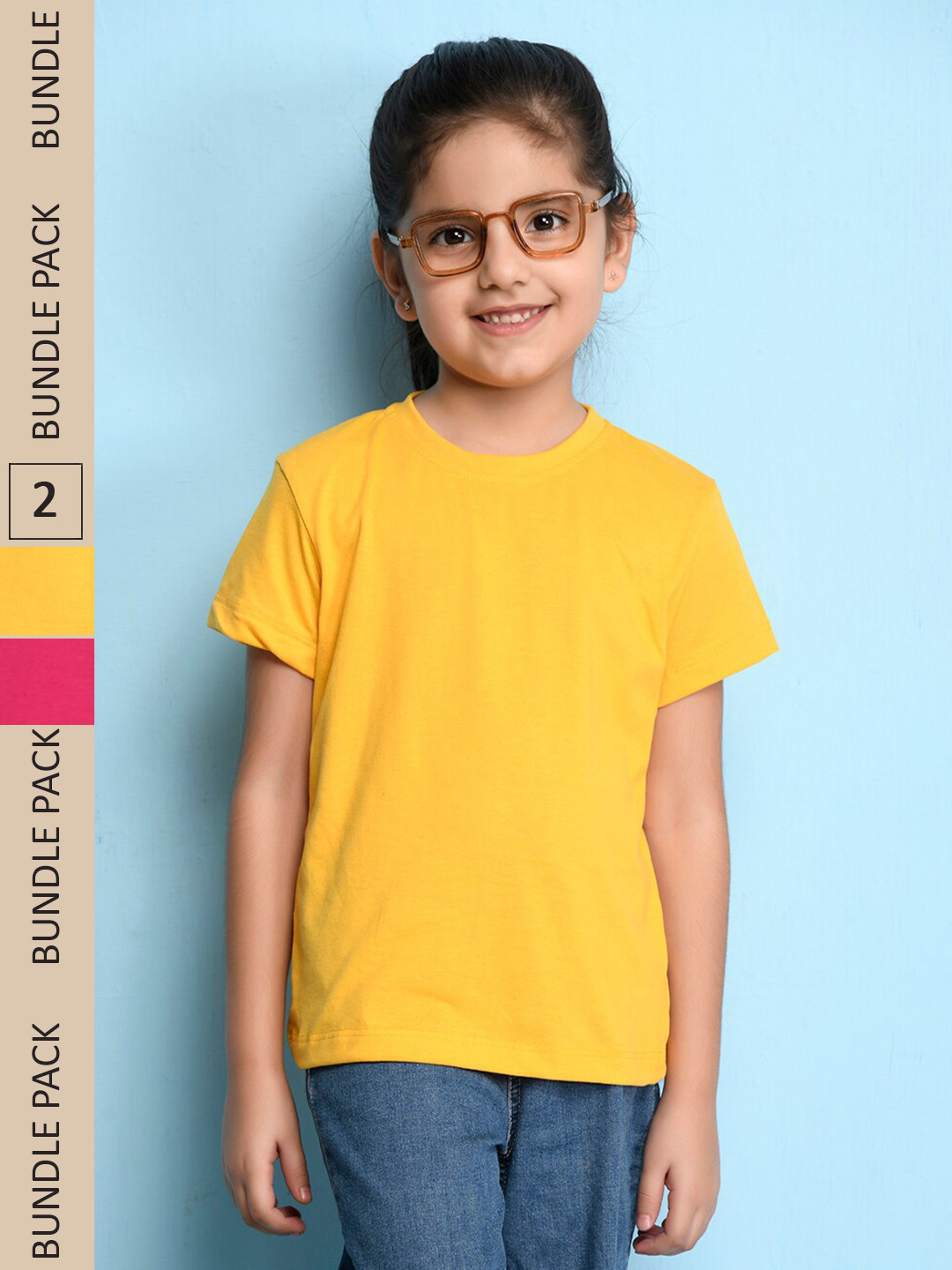 NUSYL Pack Of 2 Girls Cotton T-shirts