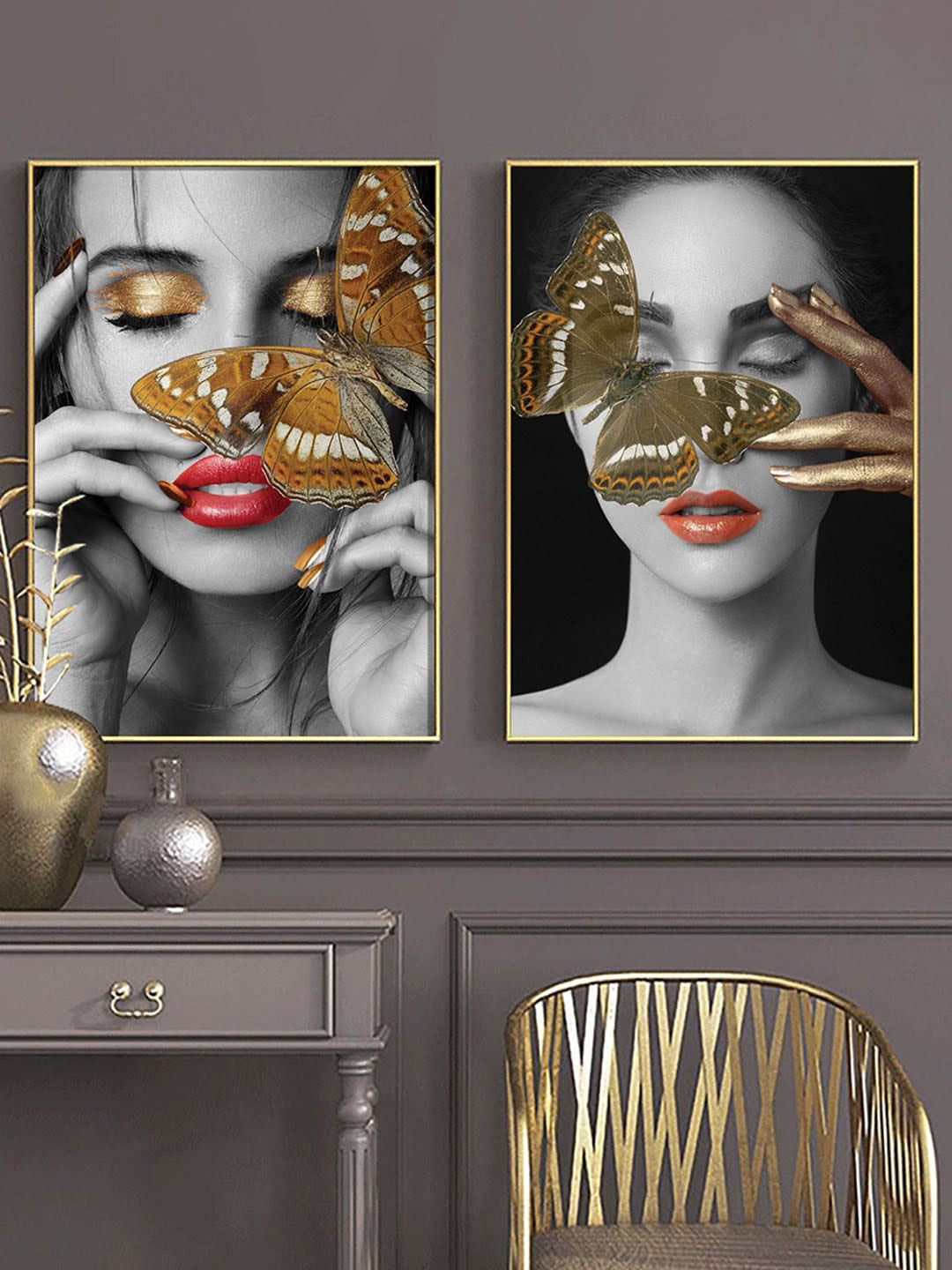 Art Street 2 Piece Art Street Woman Printed Rectangle Paintings Wall Art - 23x17In