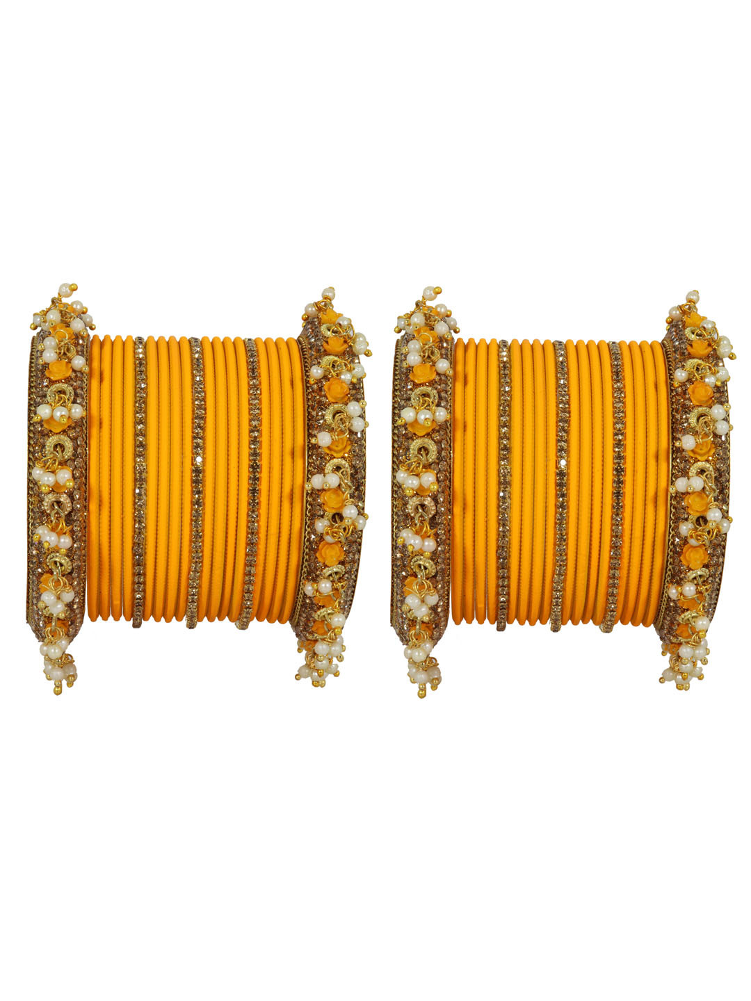 NMII Set of 42 Zircon Studded Brass Bangles Set