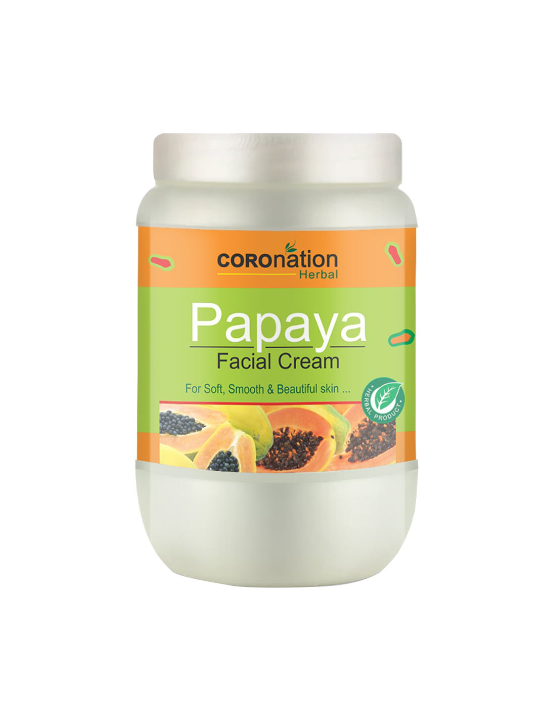 COROnation Herbal Papaya Facial Cream with Wheat Germ Oil & Bee Wax - 750 ml