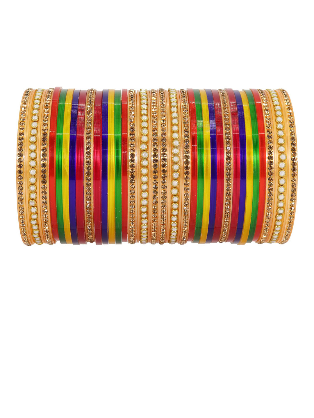 NMII Set Of 34 Cubic Zirconia Studded Bangles