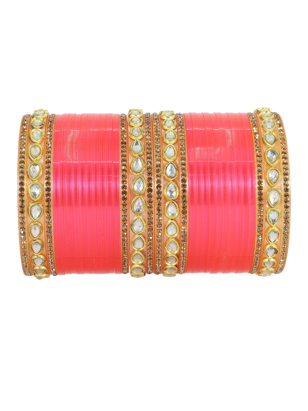 NMII Set Of 32 Gold-Plated Zircon-Studded Bangles
