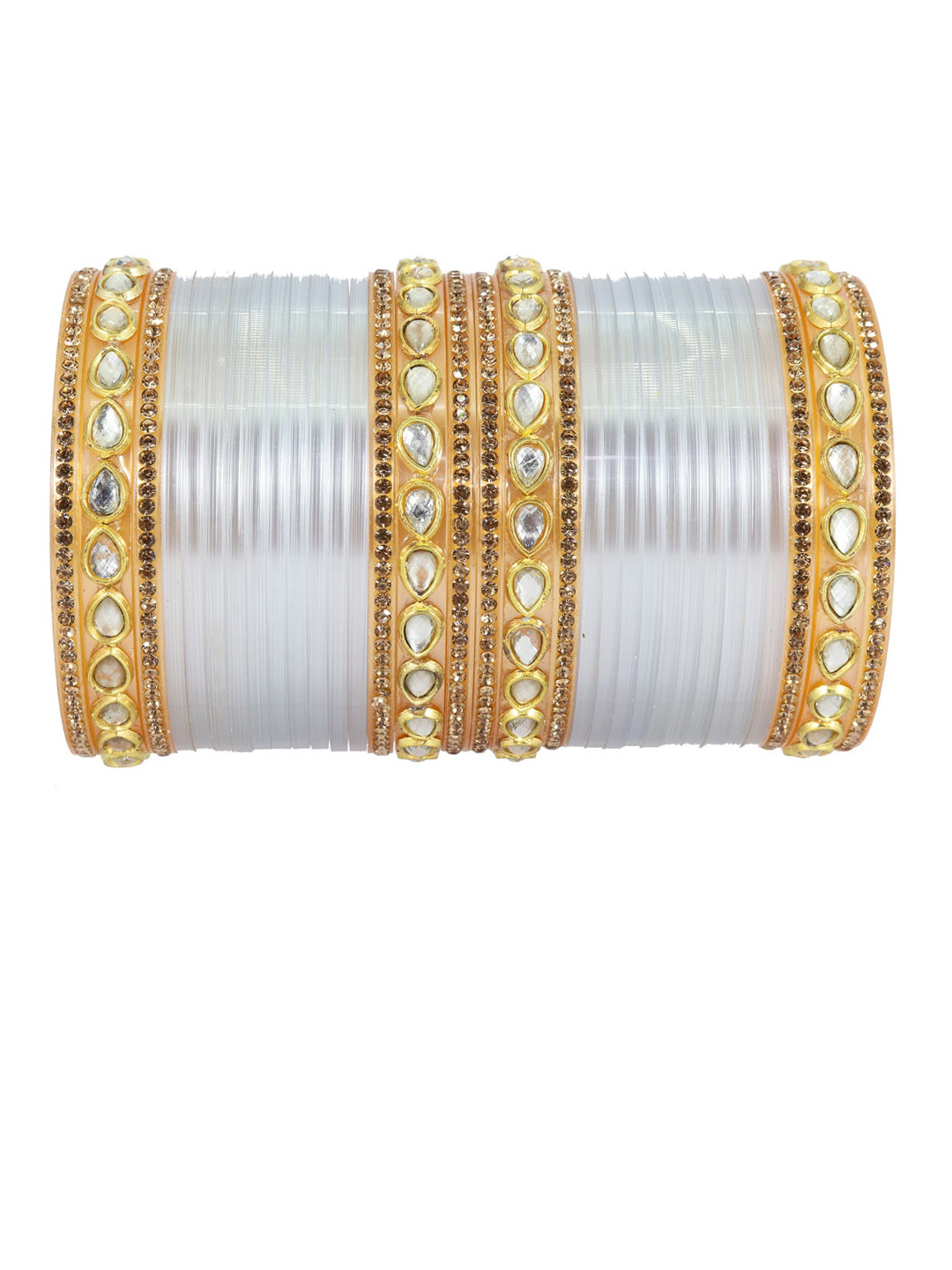 NMII Set of 32 Zircon Gemstone Studded Acrylic Bangles