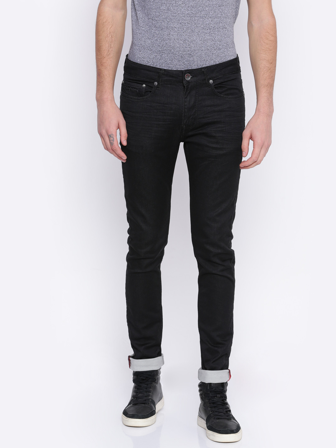 Clothing Men Black Super Skinny Fit 