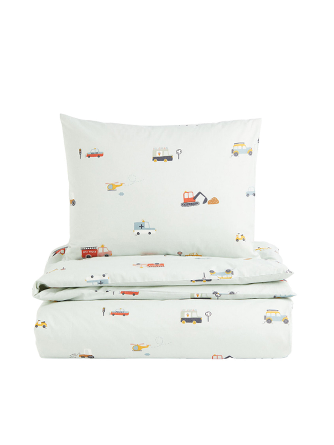 H&M Kids Sea Green Patterned Single Duvet Cover Set