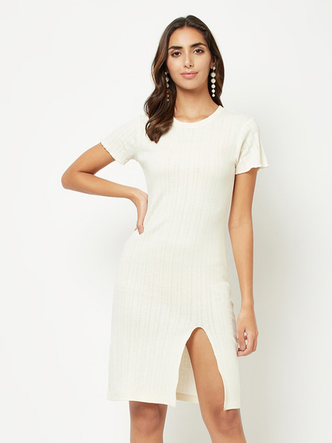HOUSE OF S Off White Sheath Dress