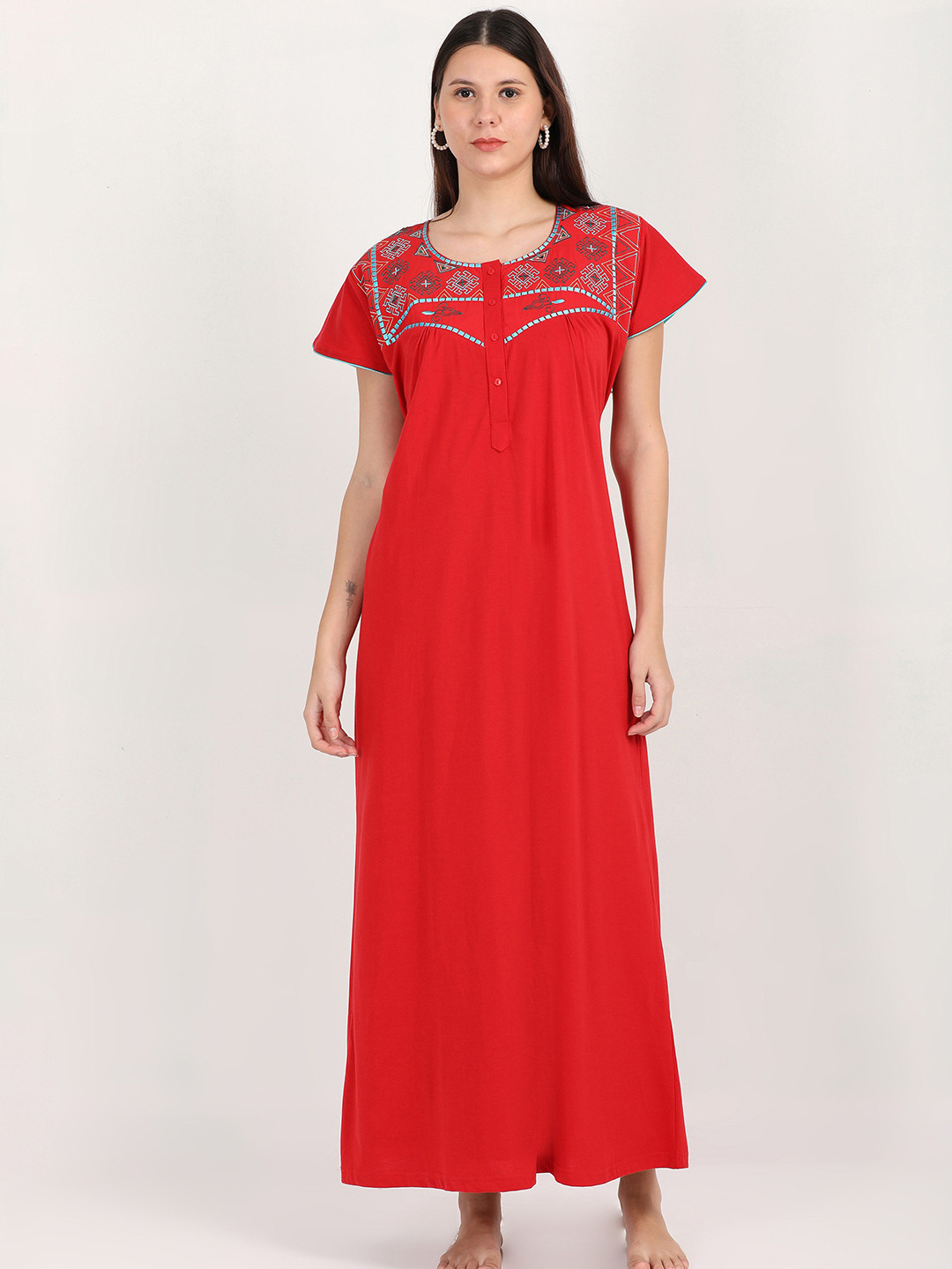 9shines Label Round Neck Maxi Nightdress