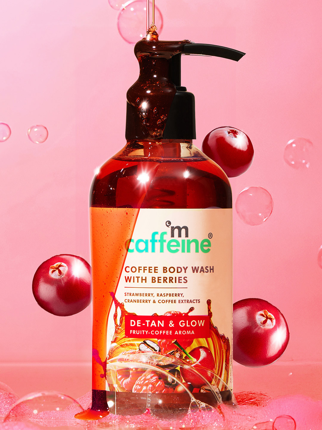 MCaffeine Coffee & Berries Body Wash For Detan & Deep Cleansing in Fruity Aroma - 200ml