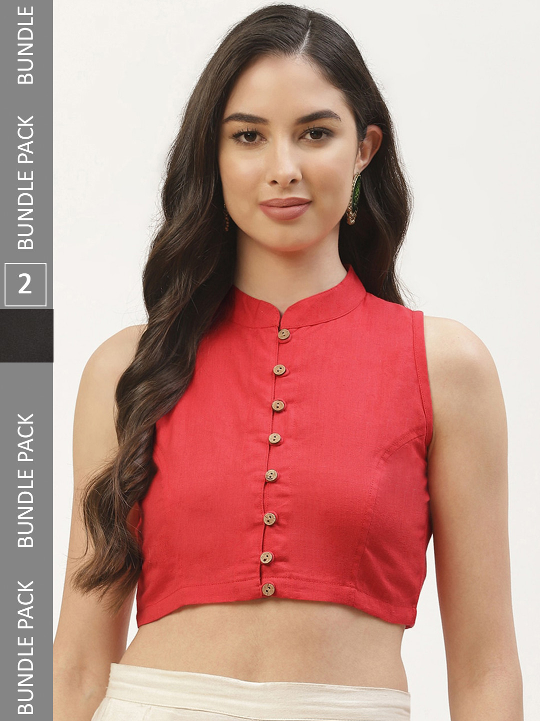 Molcha A Selection of 2 Pure Cotton Saree Blouses