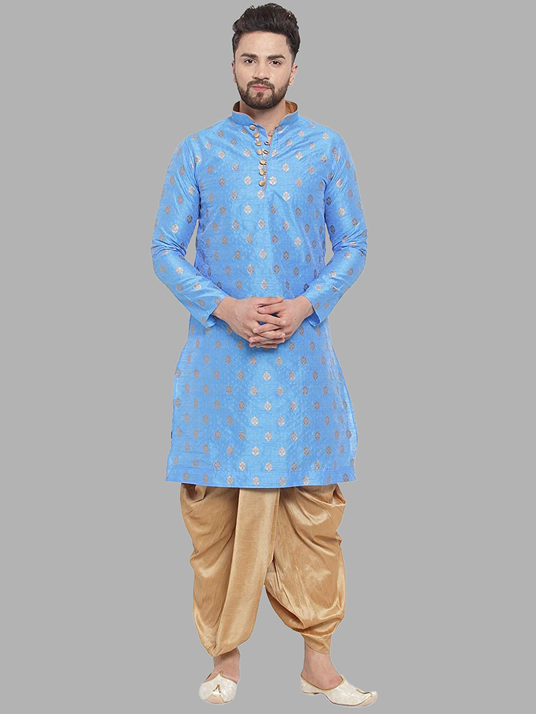 ROYAL KURTA Men Woven Design Printed Kurta with Dhoti Pants
