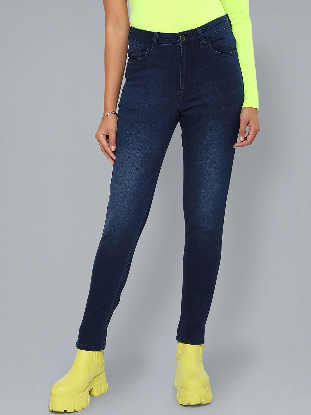 Flying Machine Women Veronica Skinny Fit High-Rise Light Fade Stretchable Jeans