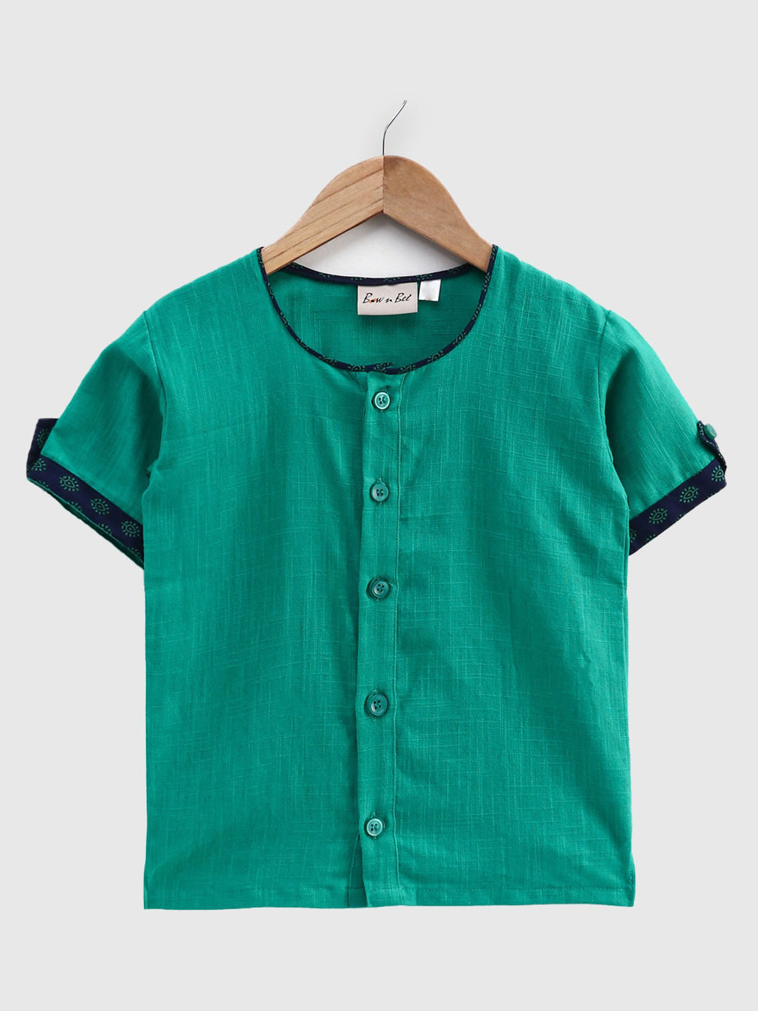 BownBee Boys Green Comfort Casual Shirt