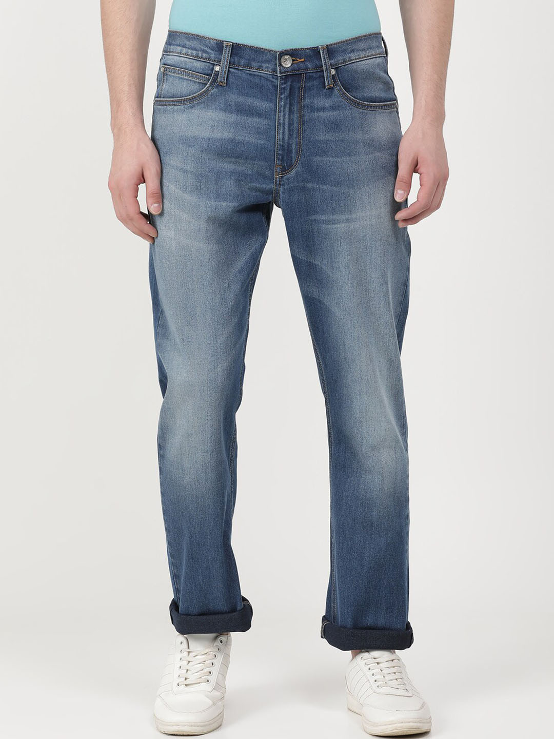 Lee Men Rodeo Mid Rise Light Fade Stretchable Cotton Jeans