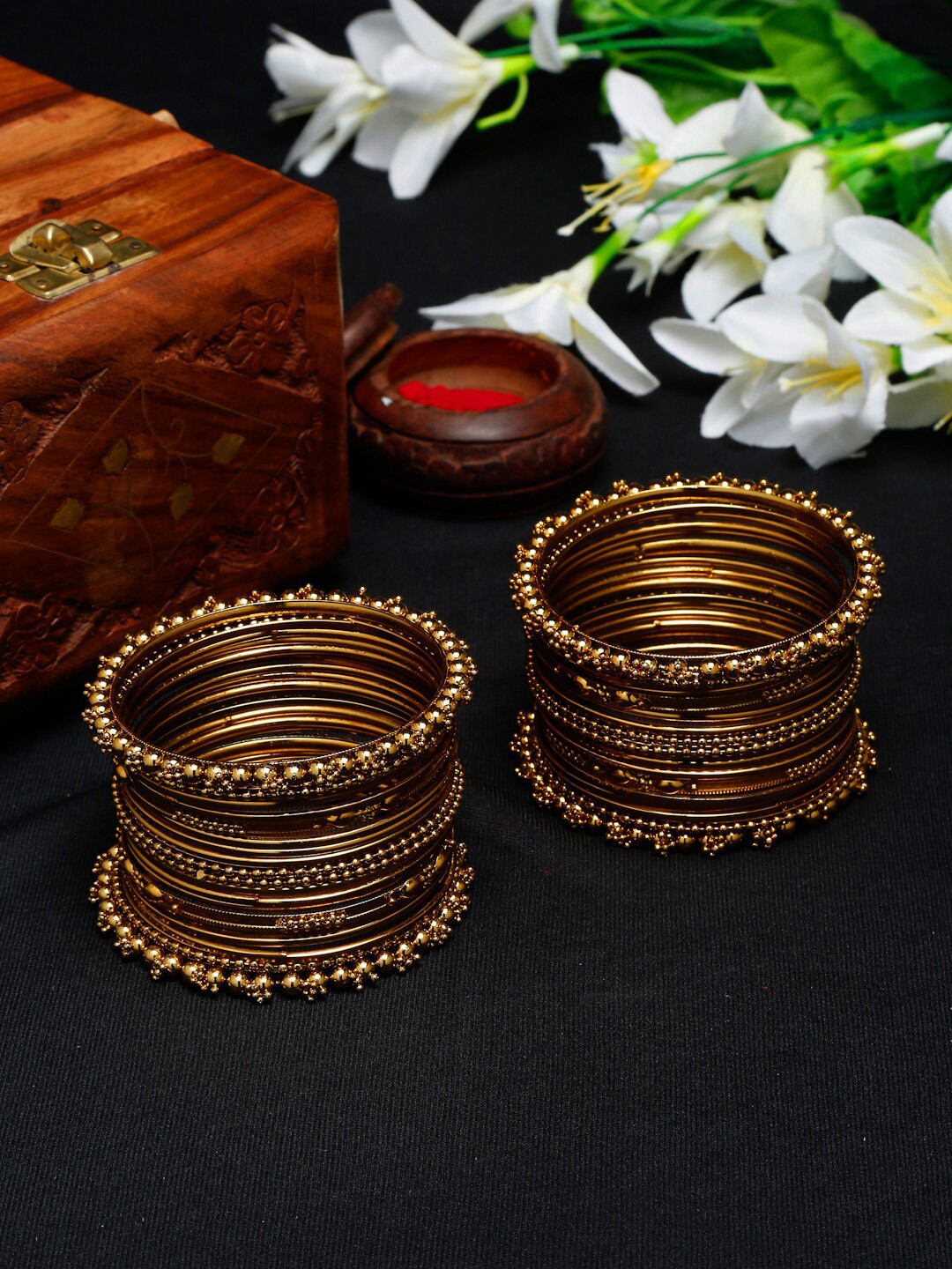 YouBella Set Of 2 Gold-Plated Bangles