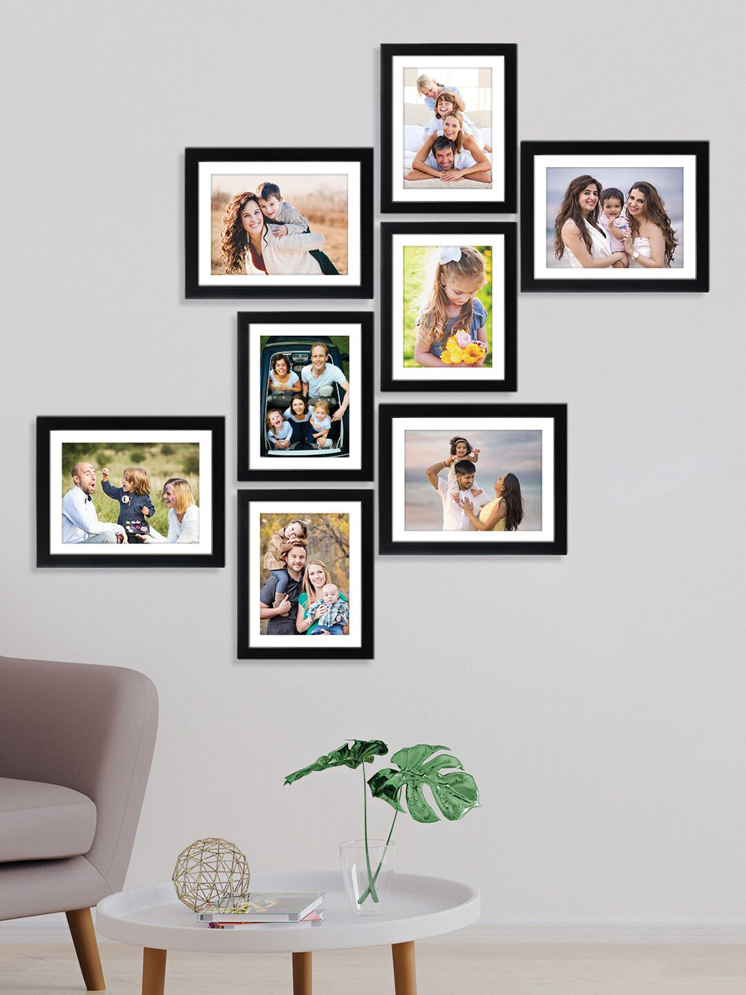 RANDOM Black 8 Pcs Collage Photo Frames