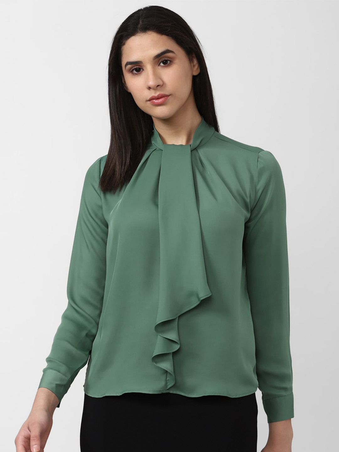 Van Heusen Woman Solid Gathered Or Pleated Formal Top