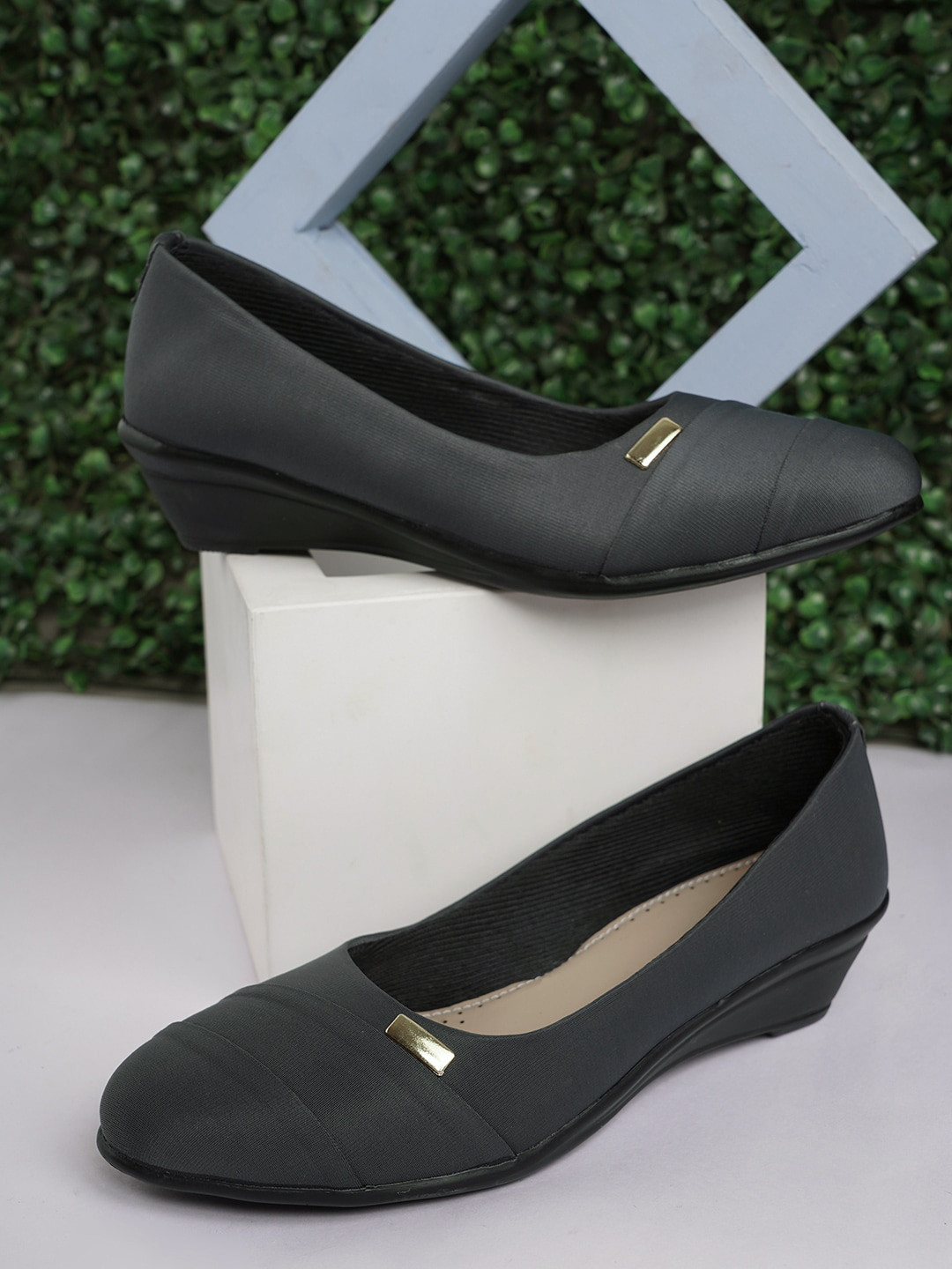 Get Glamr Suede Wedge Pumps