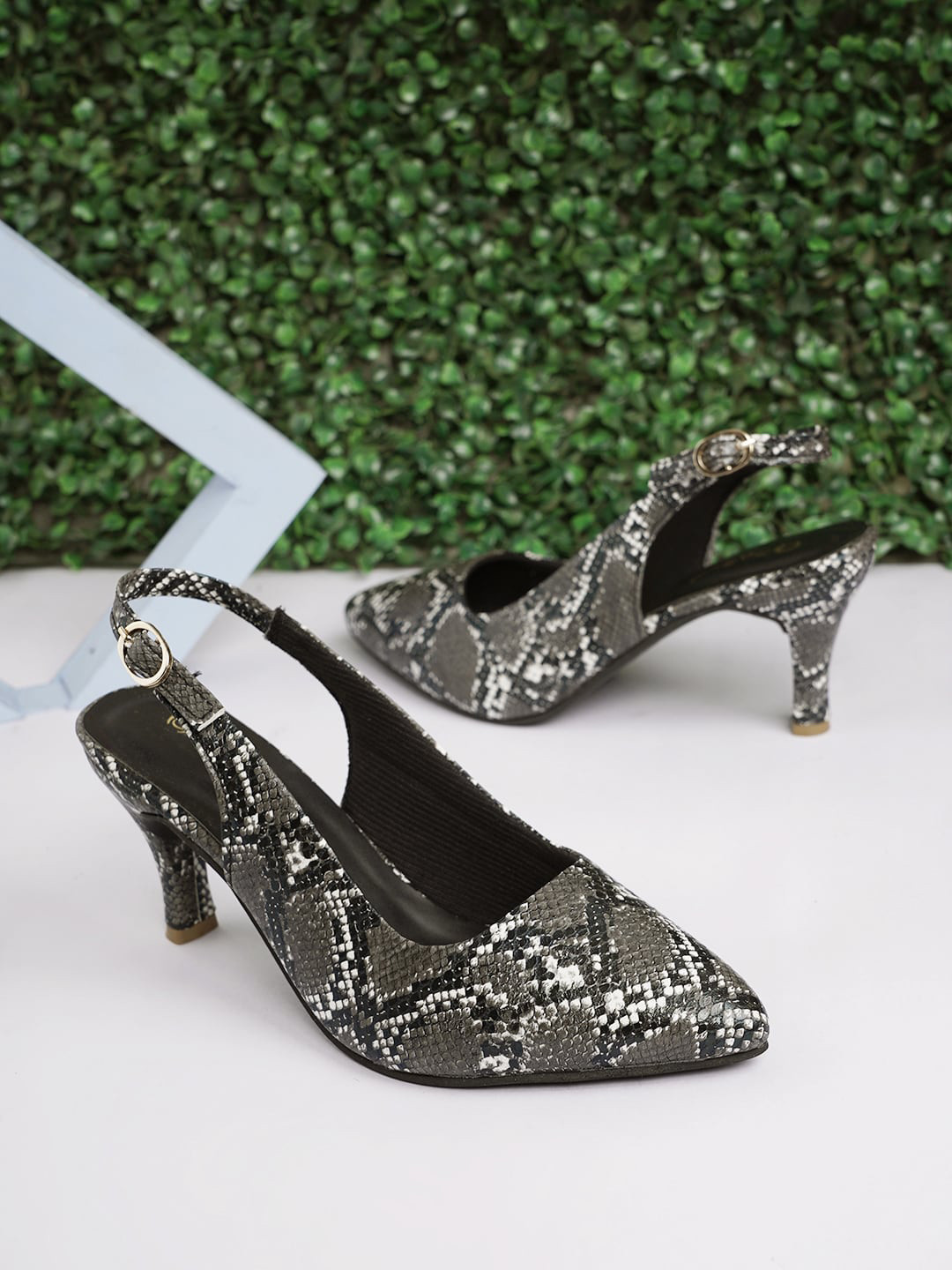 Get Glamr Animal Printed Kitten Pumps