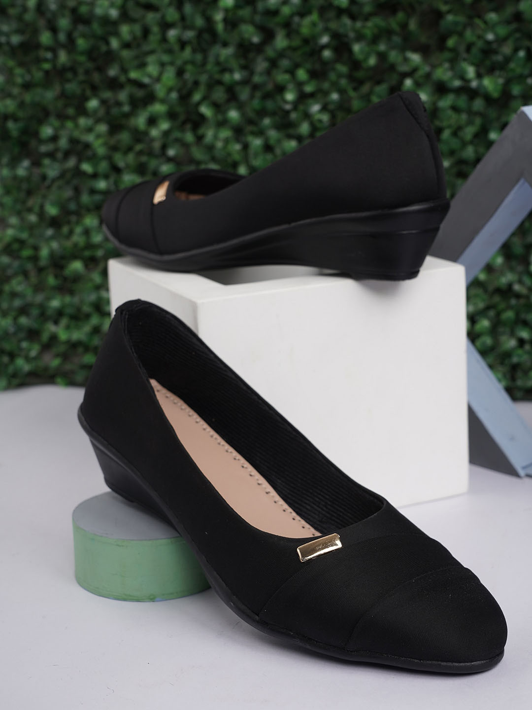 Get Glamr Suede Suede Wedge Pumps