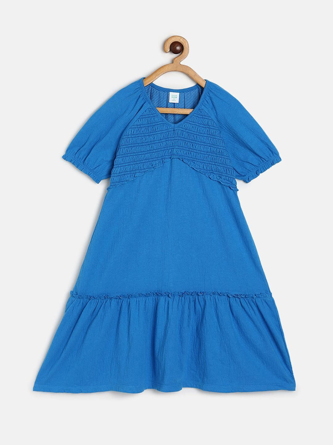 MINI KLUB Puff Sleeves A-Line Dress