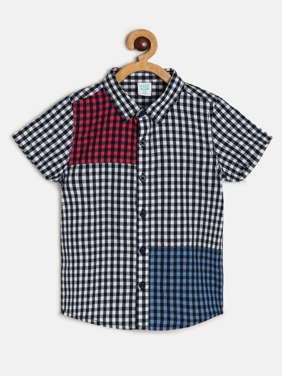 MINI KLUB Boys Gingham Checks Checked Casual Pure Cotton Shirt