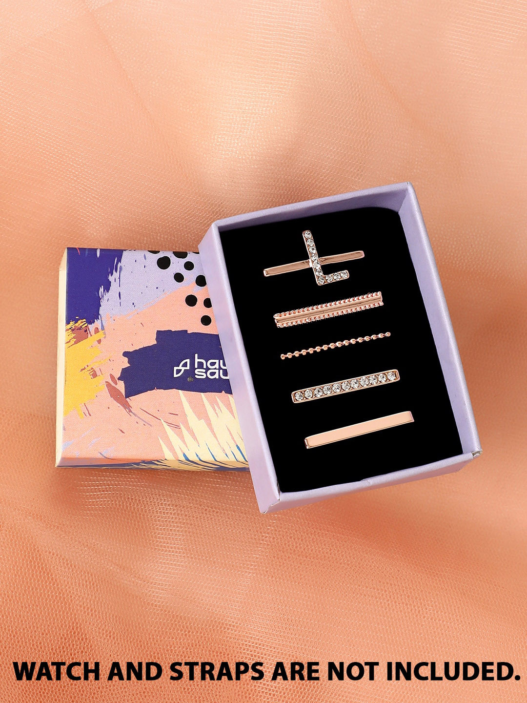 HAUTE SAUCE  Pack of 5 Rose Gold-Plated Initial L Watch Charms