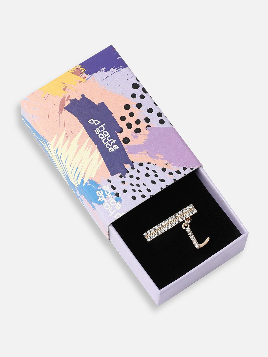 HAUTE SAUCE  Women Stone-Studded Liberty Initial L Watch Charm