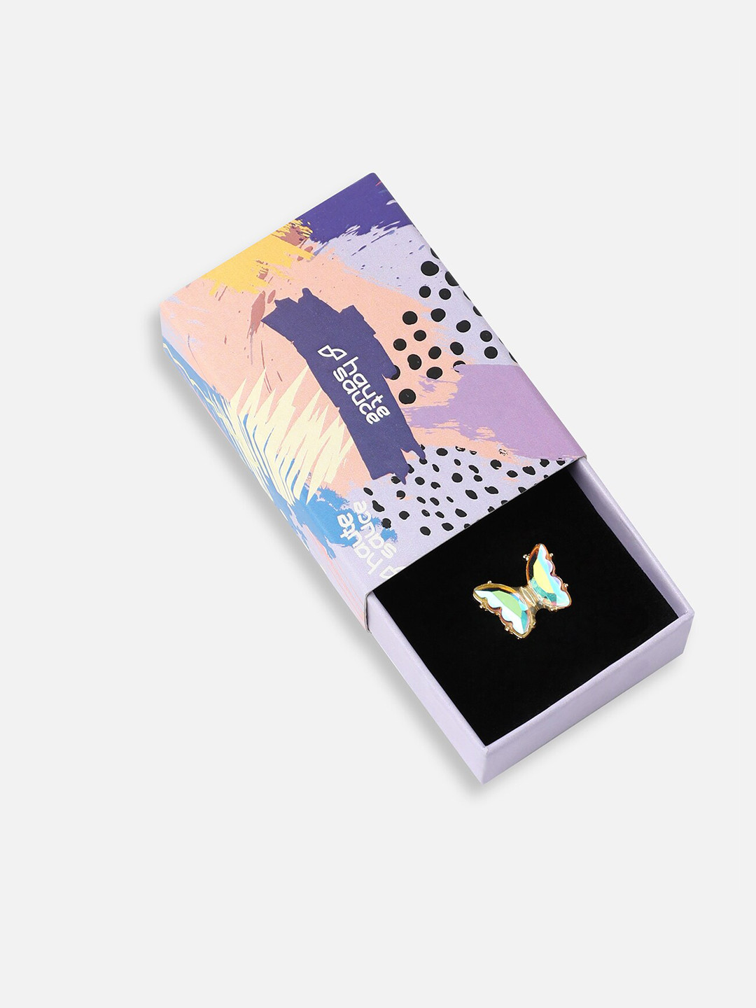 HAUTE SAUCE   Women Iridescent Butterfly Stones Studded Watch Charm