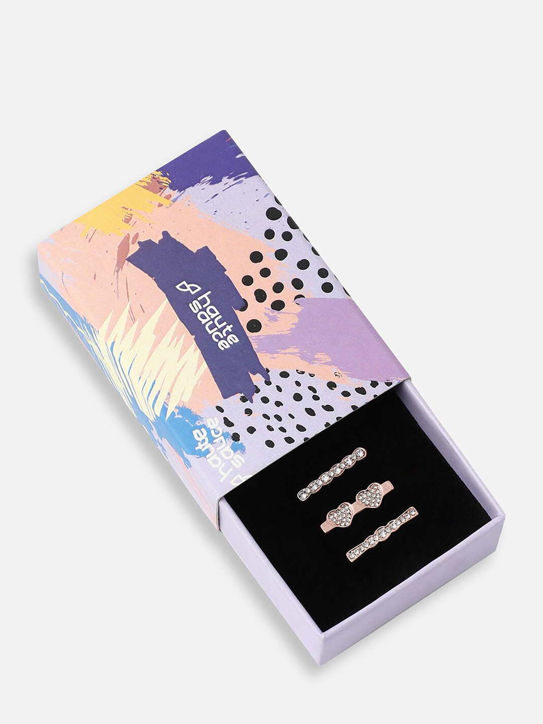 HAUTE SAUCE   Women Set of 3 Rose-gold Plated Heart Watch Charms