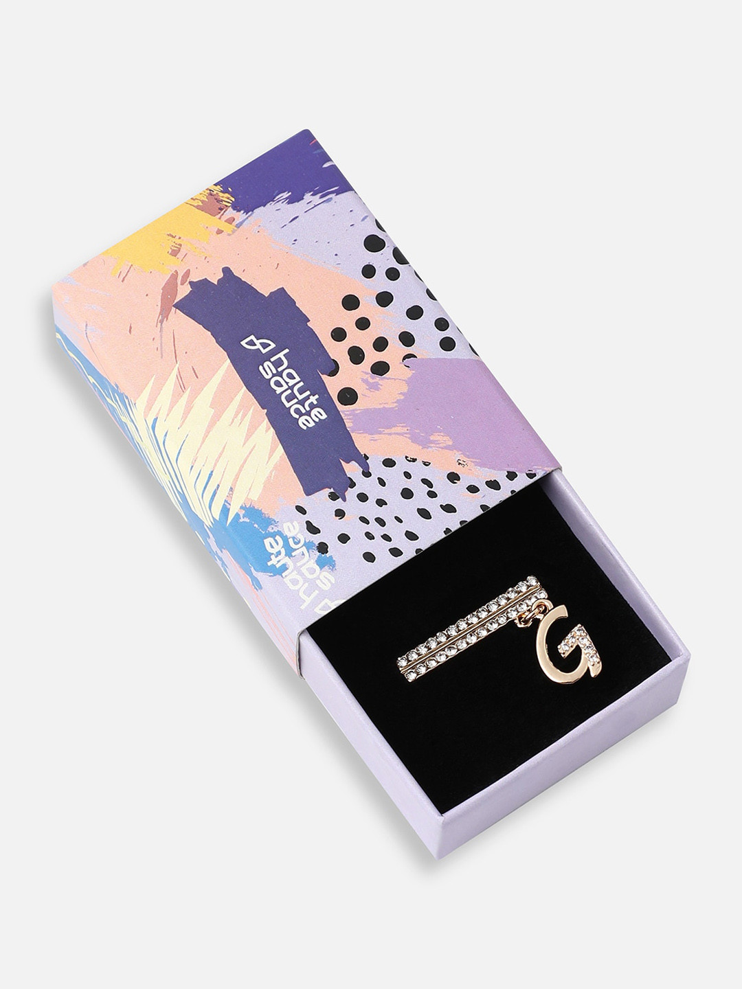 HAUTE SAUCE   Women Gold Plated Stone-Studded Initial H Watch Charm