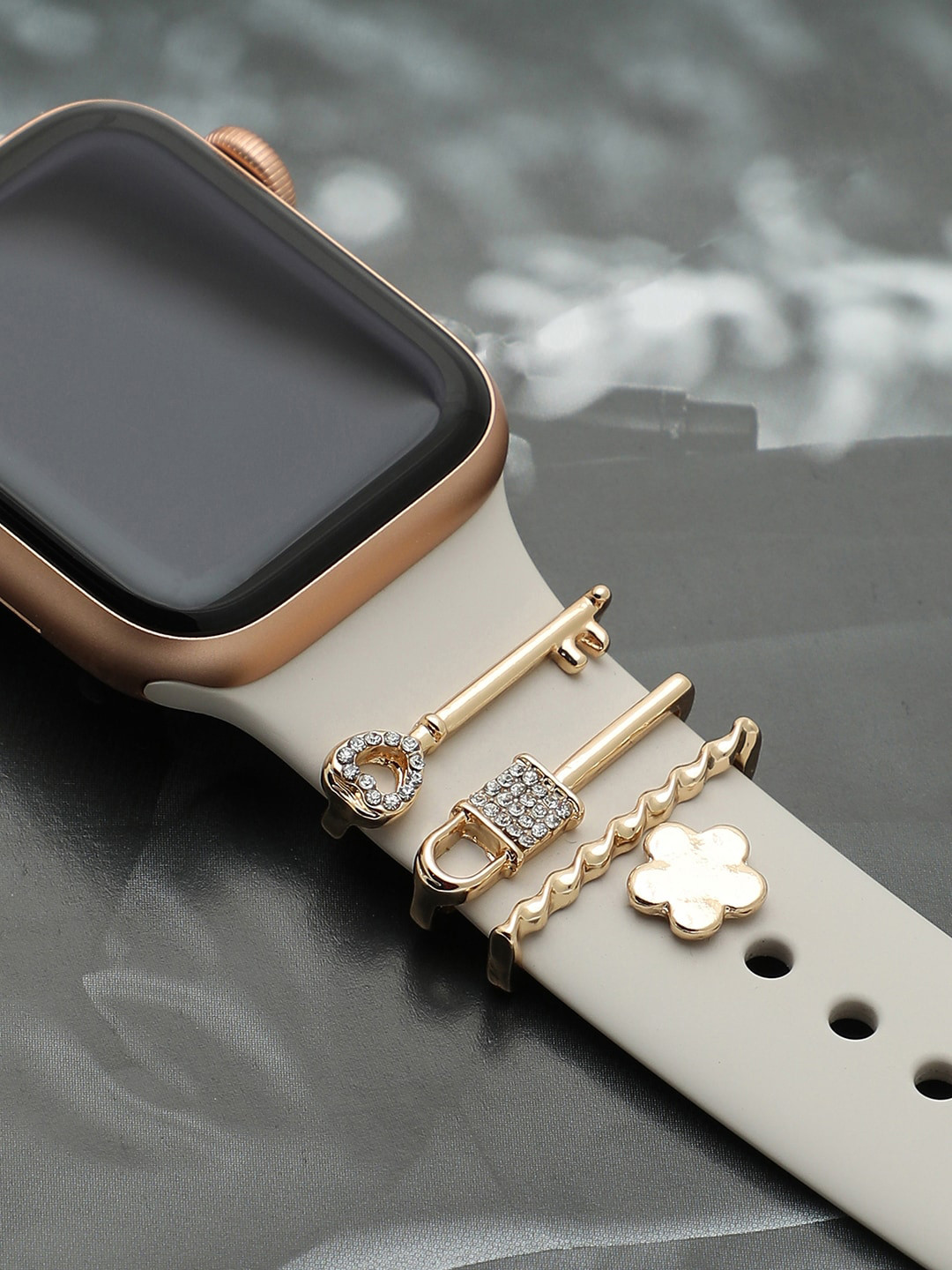 HAUTE SAUCE   Set of 4 Gold-Plated & Stones Studded Watch Charms