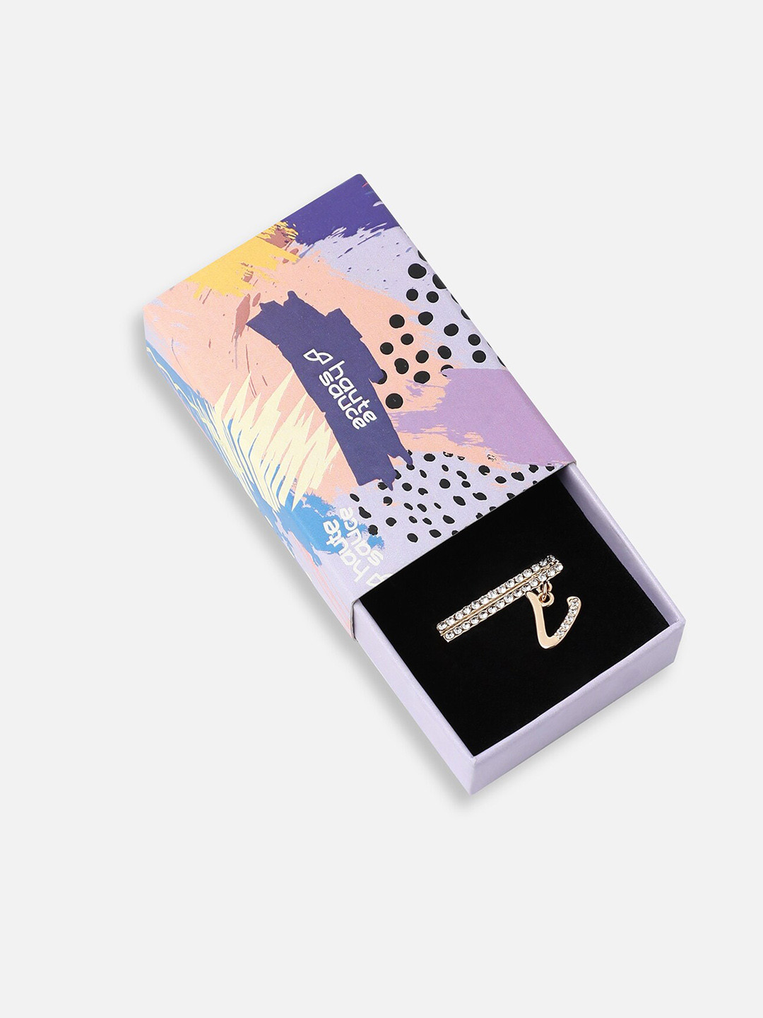 HAUTE SAUCE  Women Gold-Plated Initial-V Charms