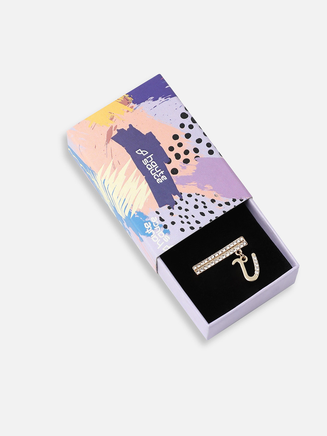 HAUTE SAUCE   Women Liberty Initial U Stone Studded Watch Charm