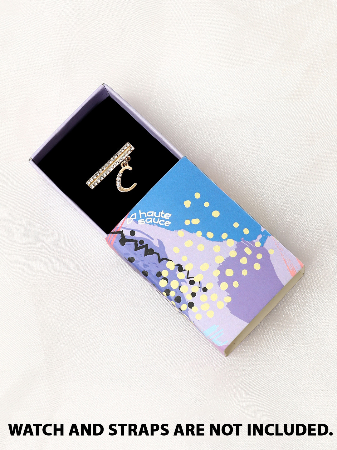 HAUTE SAUCE   Women Gold Plated Stone Studded Initial C Watch Charms