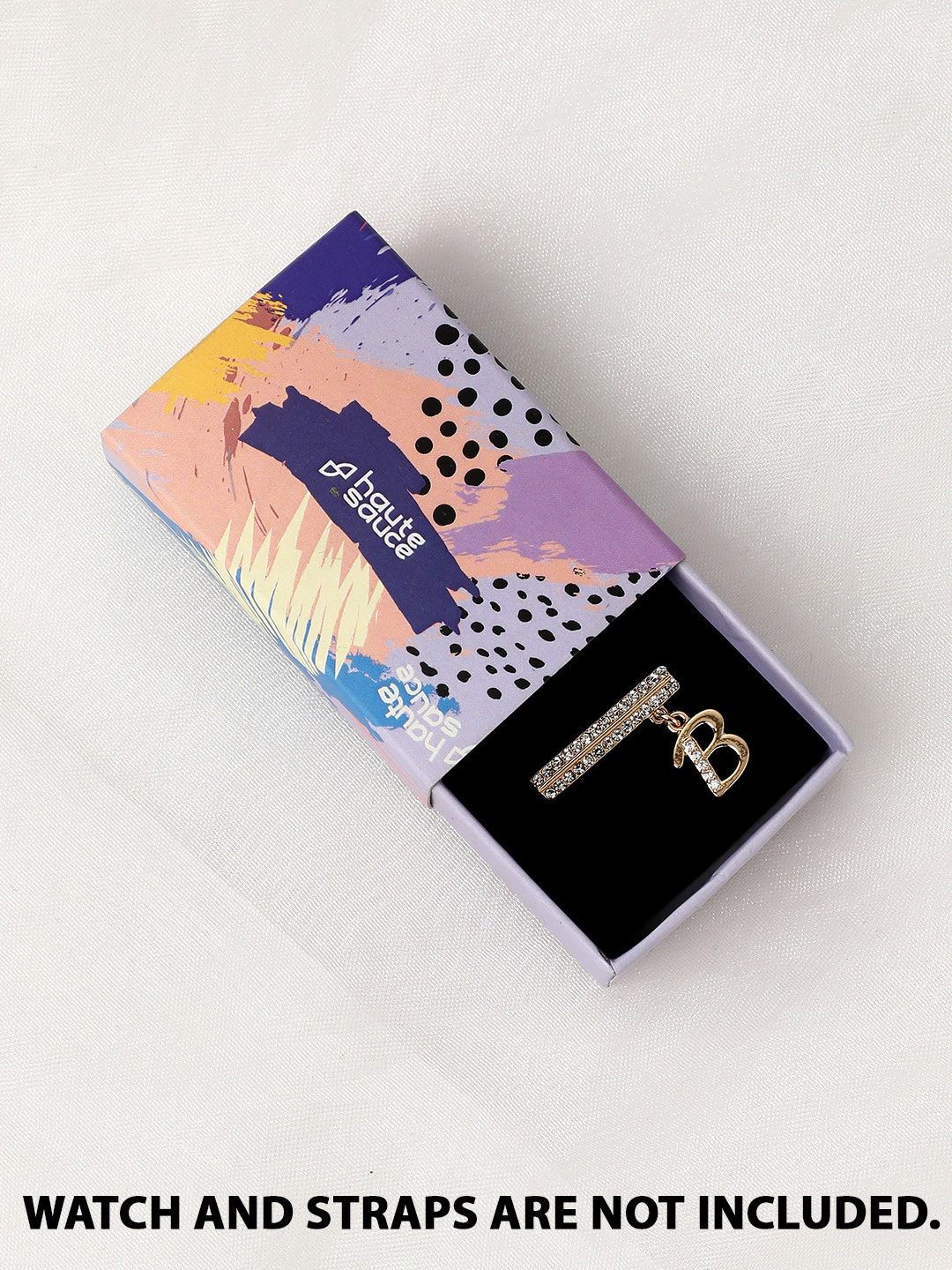 HAUTE SAUCE   Gold-Plated Stone Studded Embellished Initial B Watch Charms