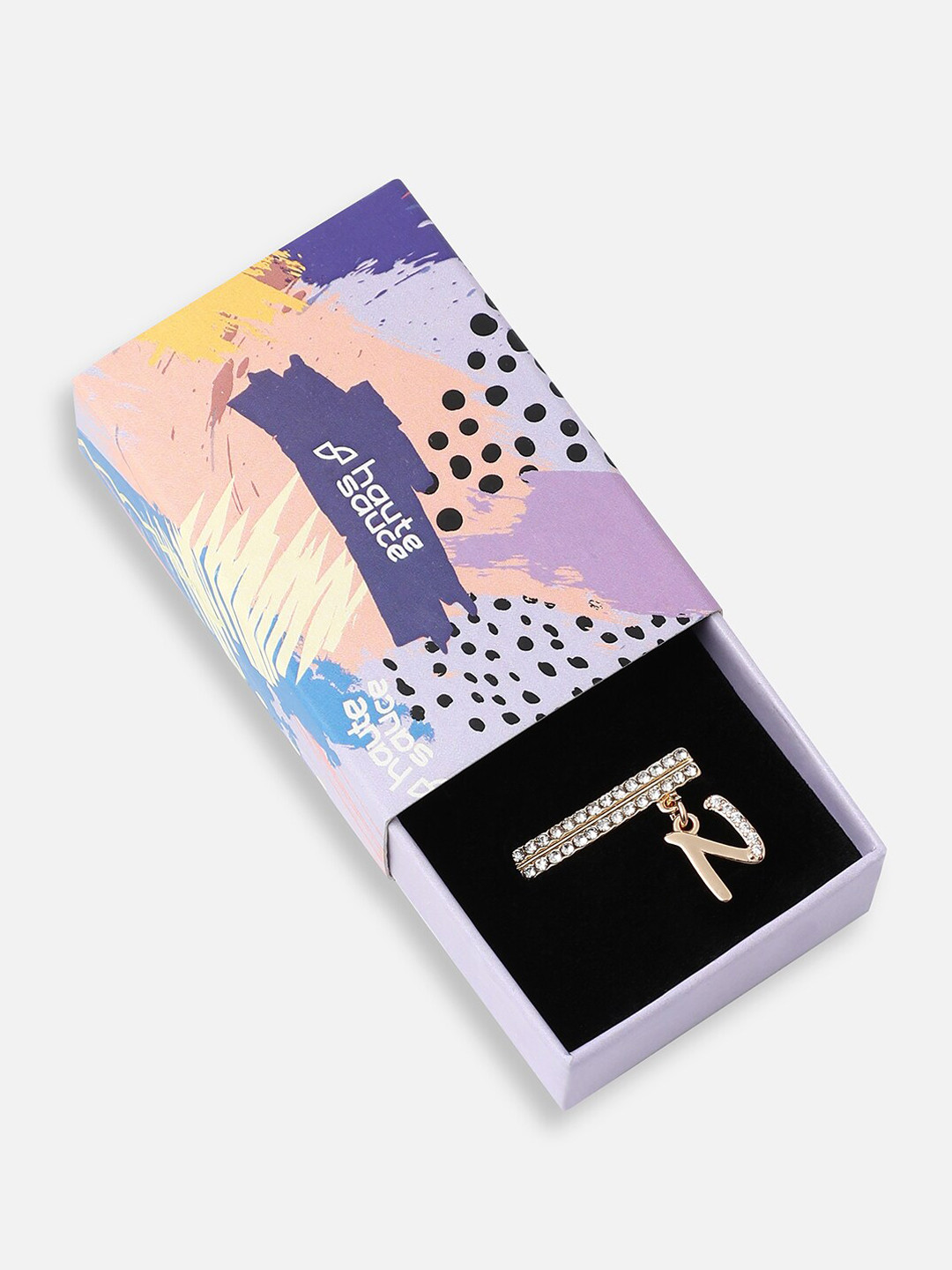 HAUTE SAUCE   Gold Plated Women Liberty Stone Studded Initial N Watch Charm