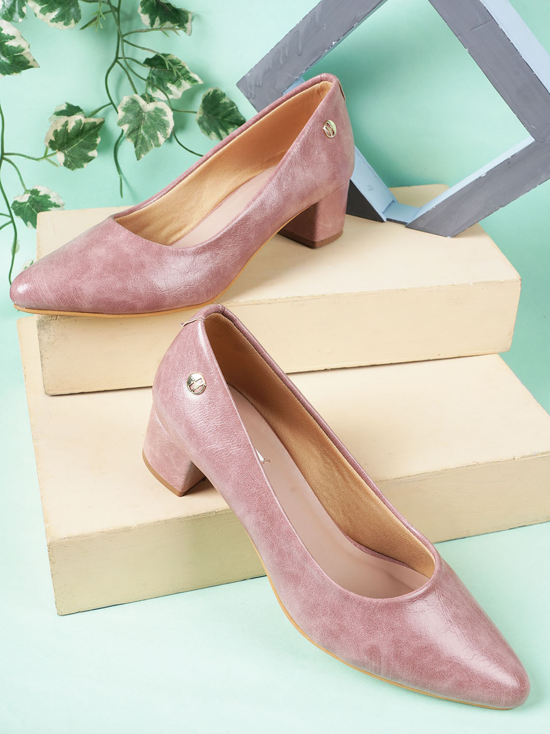 ELLE Women Printed Block Pumps